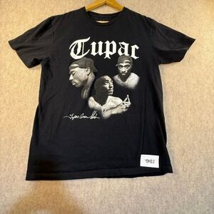 2Pac Tupac Shakur Graphic T-Shirt Mens Medium Black Hip Hop Rap Tee 2024 Amaru